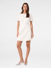 Forever New White Simone Bow Back Mini Dress with a Touch of Linen - Image 5 of 5