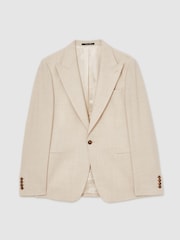 Pierre - Blazer ajusté Reiss Belmont Sb texturé à simple boutonnage - Image 2 de 8