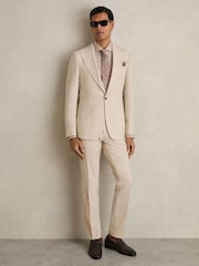 Pierre - Blazer ajusté Reiss Belmont Sb texturé à simple boutonnage - Image 6 de 8