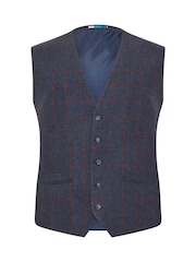 BadRhino Big & Tall Blue Checked Tweed Waistcoat - Image 3 of 4