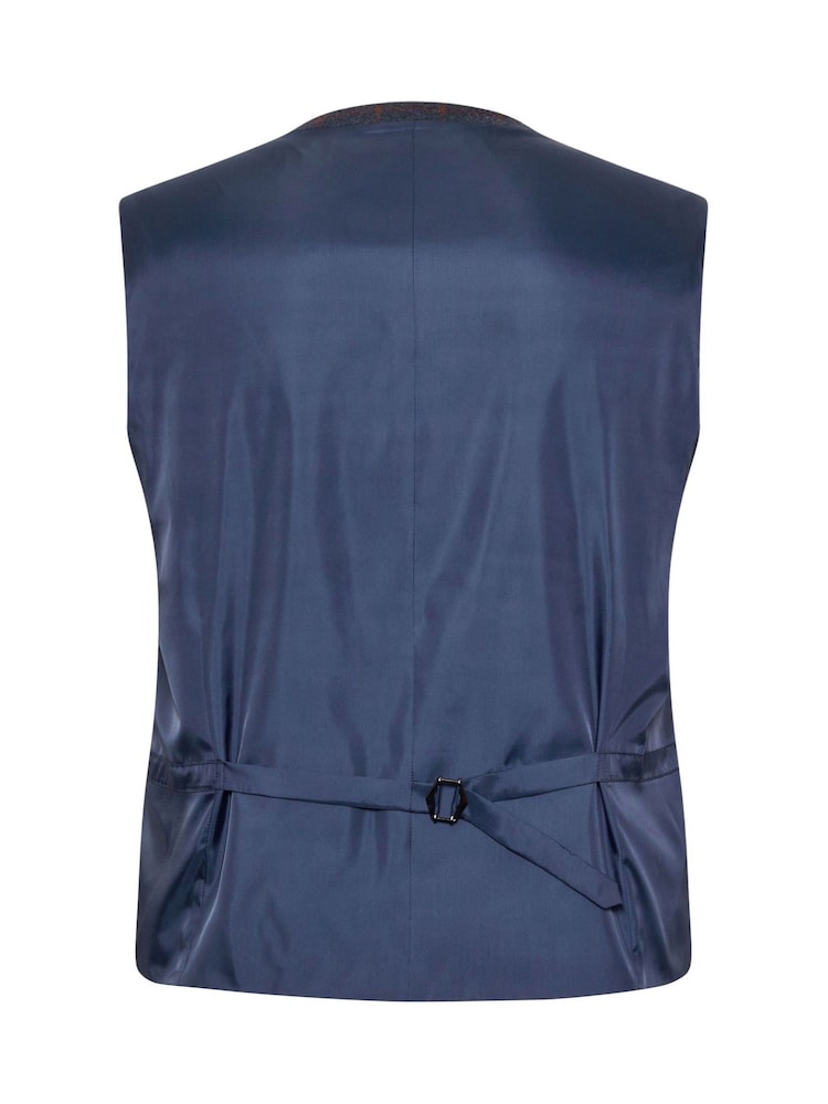 BadRhino Big & Tall Blue Checked Tweed Waistcoat - Image 4 of 4