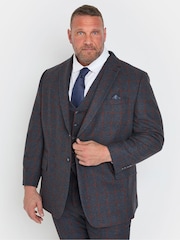 BadRhino Big & Tall Blue Checked Suit Jacket - Image 1 of 5