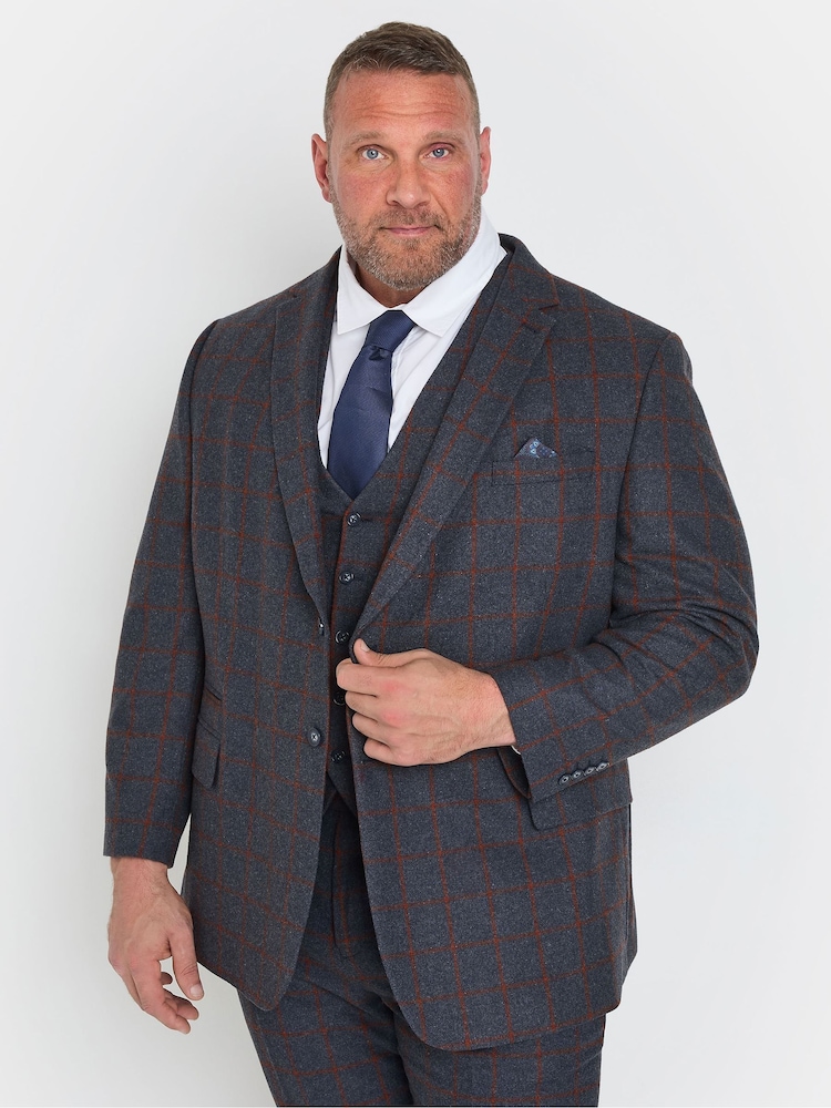 BadRhino Big & Tall Checked Suit Jacket - Bild 1 von 5 BadRhino Big & Tall Checked Suit Jacket - Bild 1 von 5