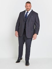 BadRhino Big & Tall Blue Checked Suit Jacket - Image 2 of 5