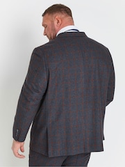 BadRhino Big & Tall Blue Checked Suit Jacket - Image 3 of 5