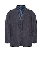 BadRhino Big & Tall Blue Checked Suit Jacket - Image 4 of 5