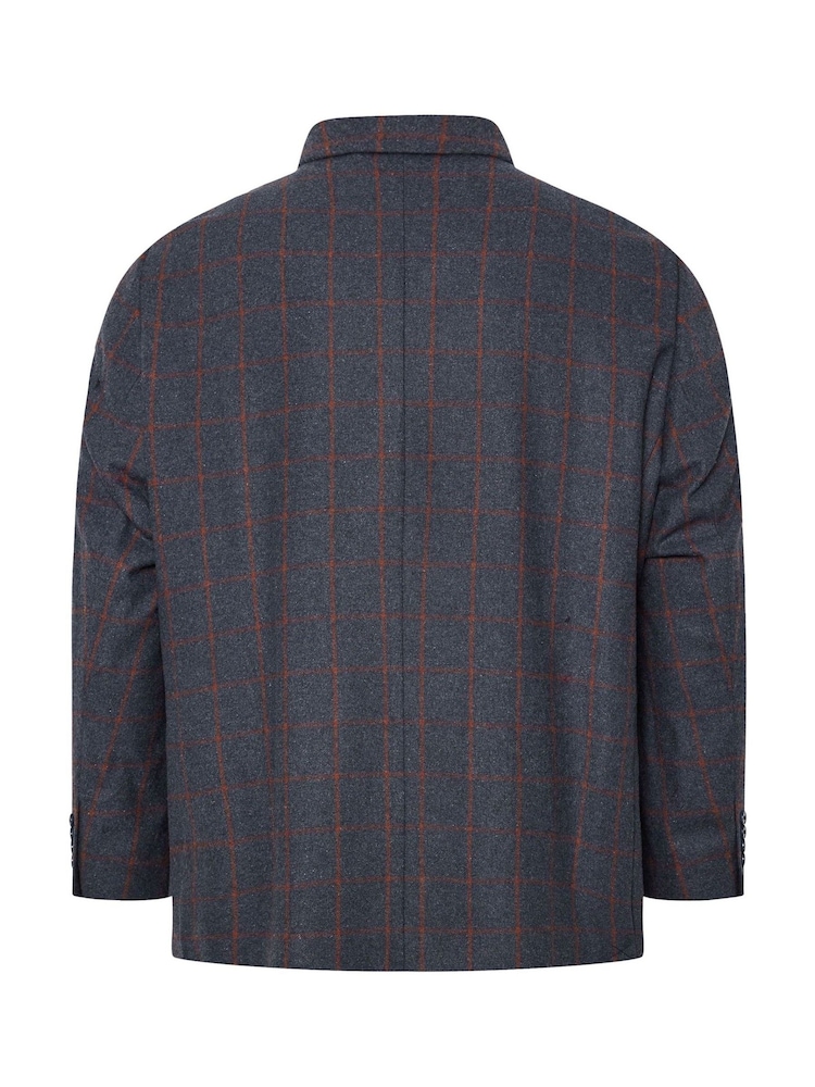 BadRhino Big & Tall Blue Checked Suit Jacket - Image 5 of 5