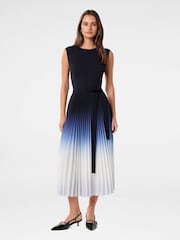 Forever New Blue Ombre Pleated Midi Dress - Image 1 of 4
