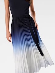 Forever New Blue Ombre Pleated Midi Dress - Image 3 of 4