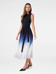 Forever New Blue Ombre Pleated Midi Dress - Image 4 of 4