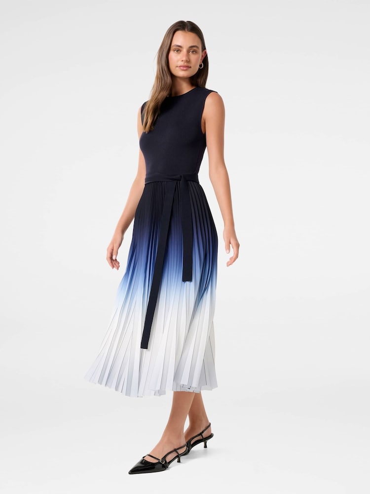Forever New Blue Ombre Pleated Midi Dress - Image 4 of 4