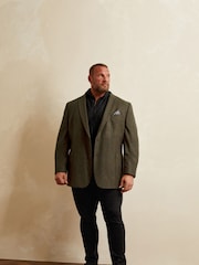 BadRhino Big & Tall Brown Tweed Checked Suit Jacket - Image 1 of 7