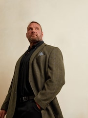 BadRhino Big & Tall Brown Tweed Checked Suit Jacket - Image 2 of 7