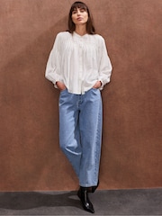 Ro&Zo White Smocked Detail Blouse - Image 2 of 4