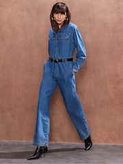 Ro&Zo 100% Cotton Denim Jumpsuit - Imagen 1 de 5