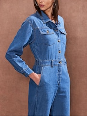 Ro&Zo 100% Cotton Denim Jumpsuit - Imagen 4 de 5