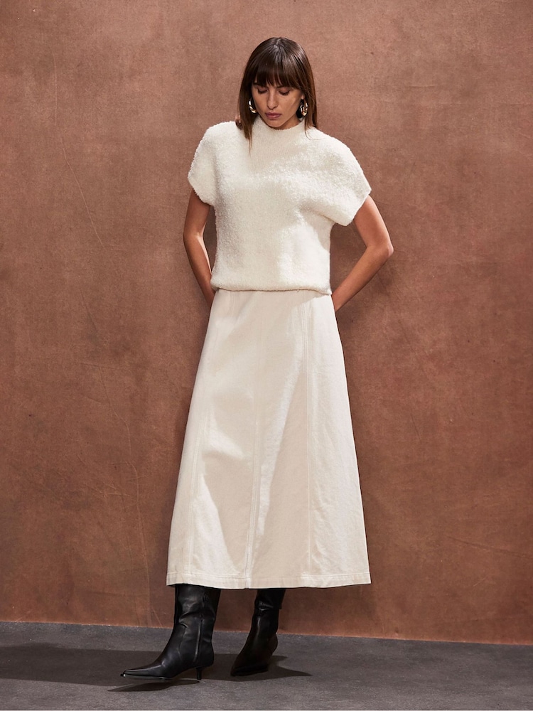 Ro&Zo Natural Denim A-Line Skirt - Image 1 of 3
