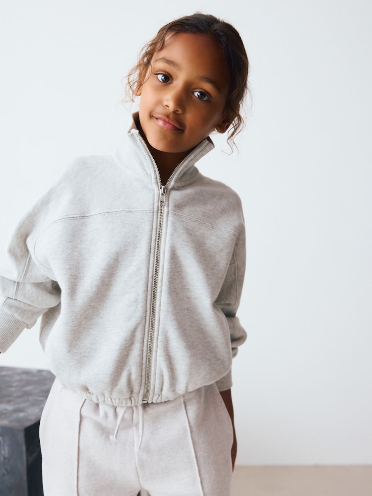 Grey Zip Through Sweat Jacket (3-16yrs) - Image 1 of 8