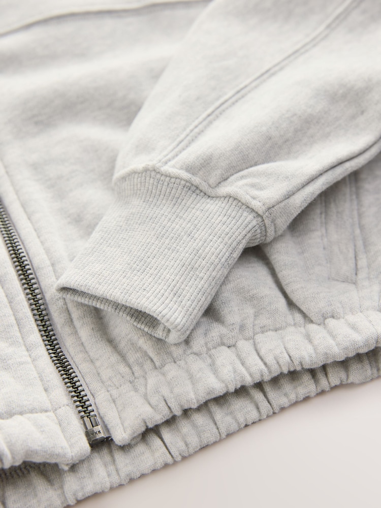 Grey Zip Through Sweat Jacket (3-16yrs) - Image 8 of 8