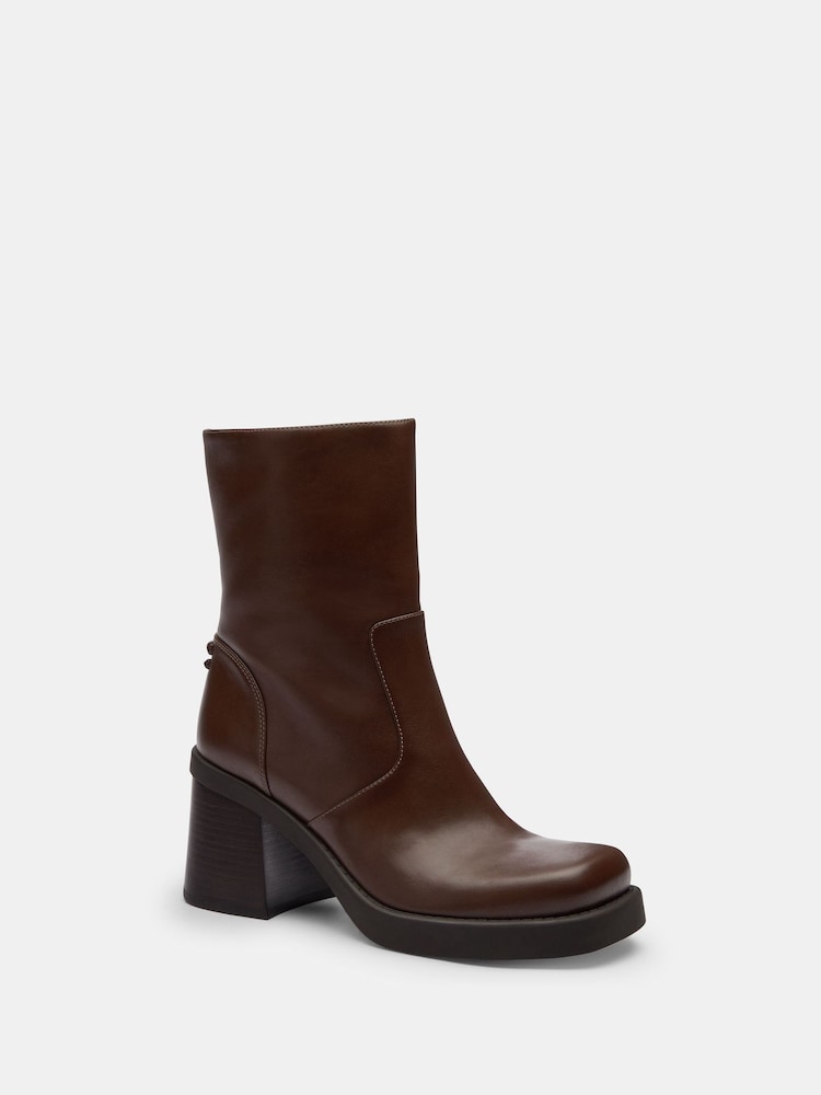 COACH Sculpted C Leather Booties - صورة 2 من 5