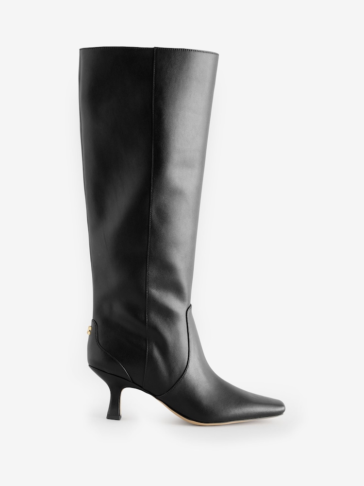 COACH Sculpted C Kitten Heel Leather Boots - Bild 1 von 1