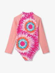 Hatley Pink Sunburst Tie Dye Longsleeve Rashguard Swimsuit - Image 2 of 2
