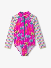 Hatley Pink Painted Palms Longsleeve Rashguard Swimsuit - Image 2 of 3