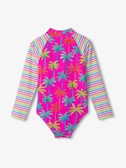 Hatley Pink Painted Palms Longsleeve Rashguard Swimsuit - Image 3 of 3