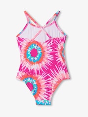 Hatley Pink Sunburst Tie Dye Ruched Front Swimsuit - Image 2 of 2