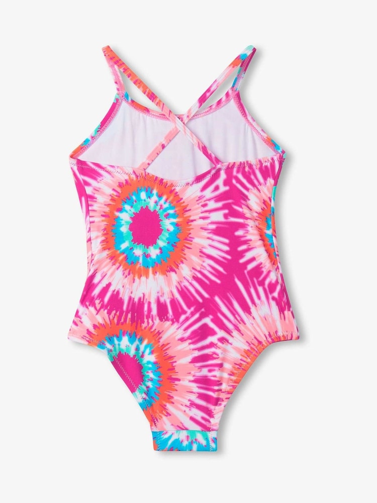 Hatley Pink Sunburst Tie Dye Ruched Front Swimsuit - Image 2 of 2