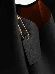 COACH Black Polished Pebble Leather Lana Shoulder Bag - Image 6 of 7