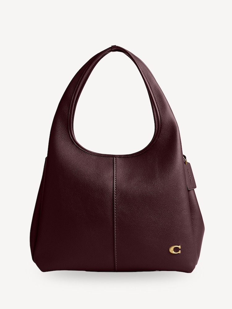 COACH Red Polished Pebble Leather Lana Shoulder Bag - Image 1 of 5