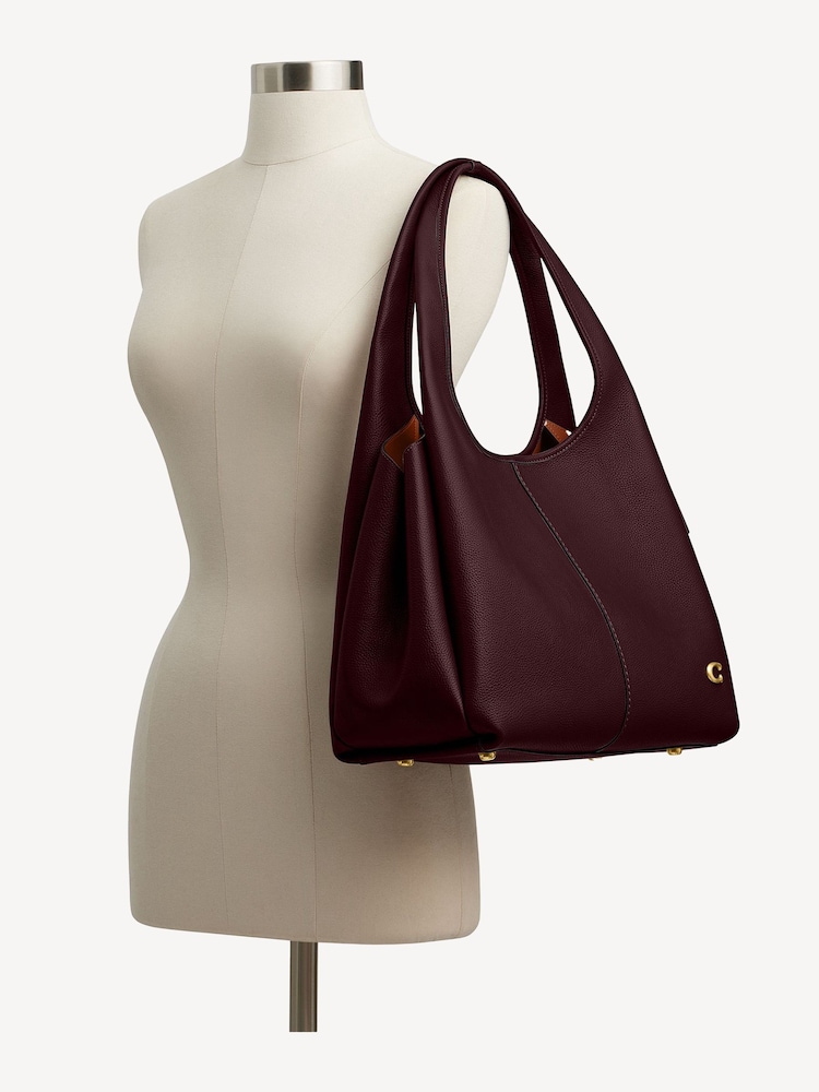COACH Red Polished Pebble Leather Lana Shoulder Bag - Image 5 of 5
