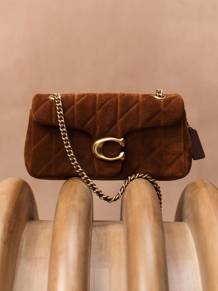 COACH Brown Quilted Suede Tabby Shoulder Bag 26 With Chain - Image 1 of 4