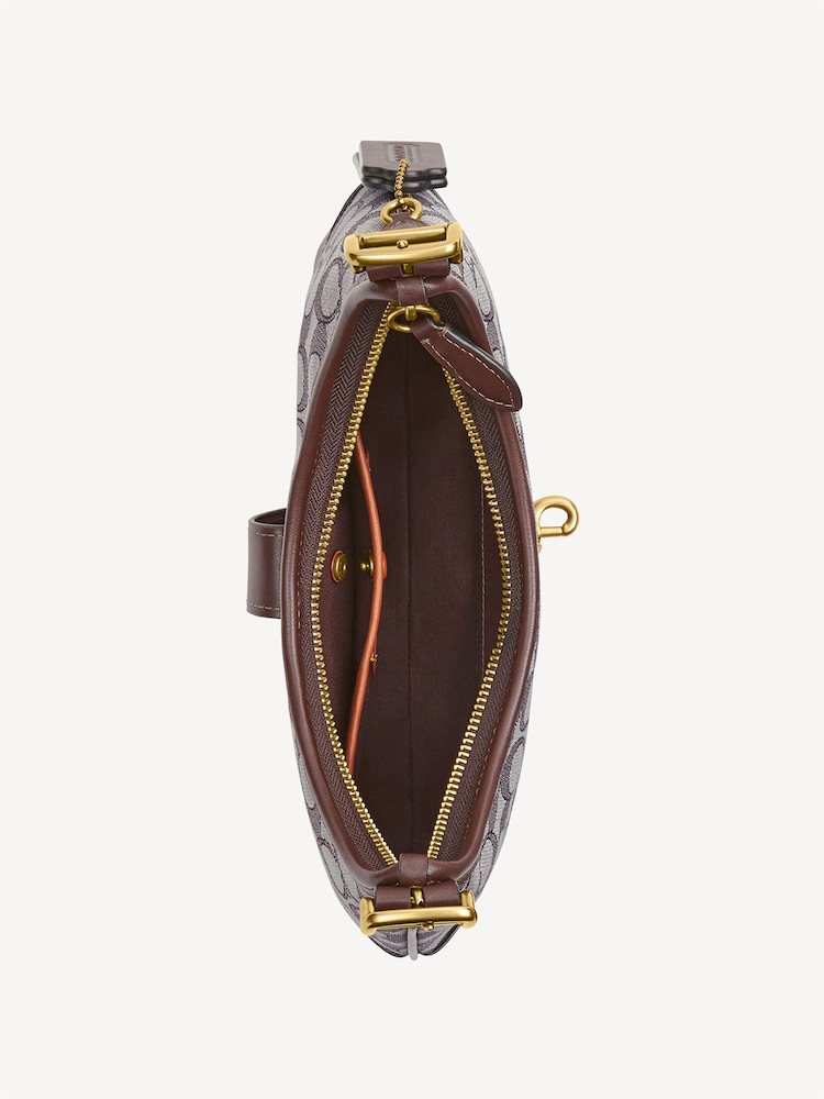 COACH Brown Originals Signature Jacquard Hamptons Hobo Bag - Image 8 of 9