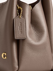 COACH Brown Polished Pebble Leather Lana Shoulder Bag 23 - Image 8 of 8