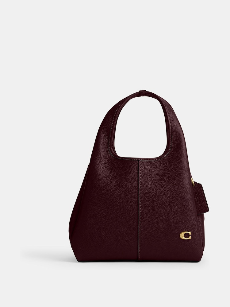 COACH Red Polished Pebble Leather Lana Shoulder Bag 23 - Image 1 of 5