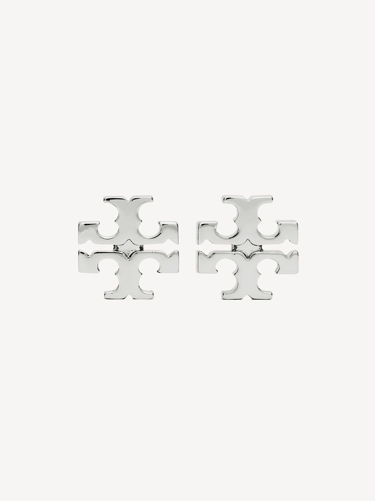 Tory Burch Silver Tone Kira Stud Earrings - Image 1 of 2