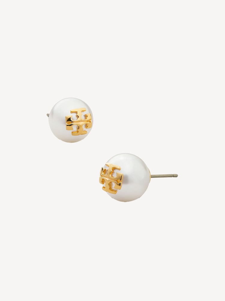 Tory Burch Gold Tone Kira Pearl Stud Earrings - Image 2 of 2 Tory Burch Gold Tone Kira Pearl Stud Earrings - Image 2 of 2