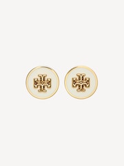 Tory Burch Gold Tone Kira Enamel Circle Stud Earrings - Image 1 of 2
