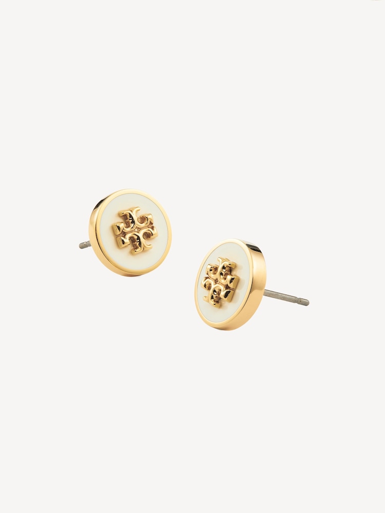 Tory Burch Gold Tone Kira Enamel Circle Stud Earrings - Image 2 of 2