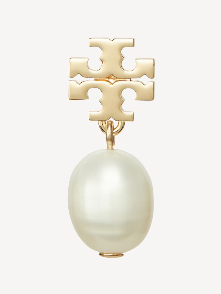 Tory Burch Gold Tone Kira Pearl Drop Earrings - Image 2 of 2 Tory Burch Gold Tone Kira Pearl Drop Earrings - Image 2 of 2