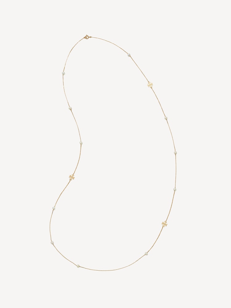 Tory Burch Gold Tone Long Kira Pearl Necklace - Image 1 of 3