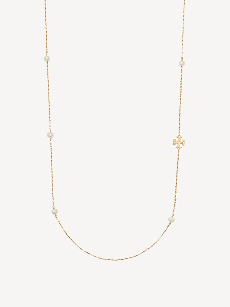 Tory Burch Gold Tone Long Kira Pearl Necklace - Image 2 of 3