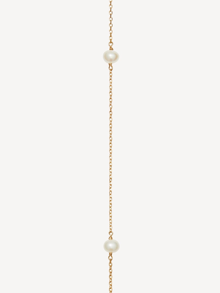 Tory Burch Gold Tone Long Kira Pearl Necklace - Image 3 of 3