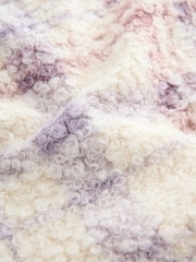 Lilac/Ecru Check Zip Up Borg Fleece Jacket (3-16yrs) - Image 8 of 9