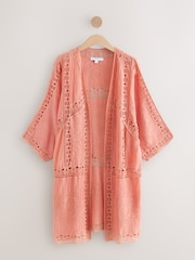 Pink Longline Kimono Cover-Up - Image 1 of 3