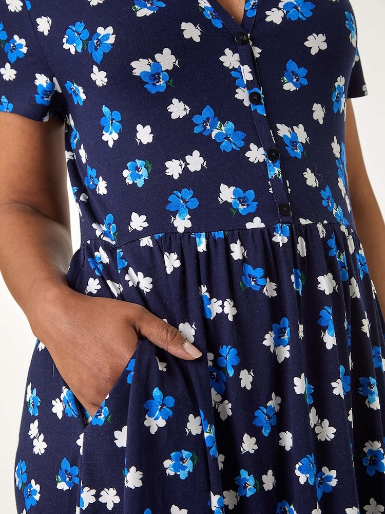 Vestido con detalle de botones y estampado de florecitas Petite de Roman - Imagen 5 de 5