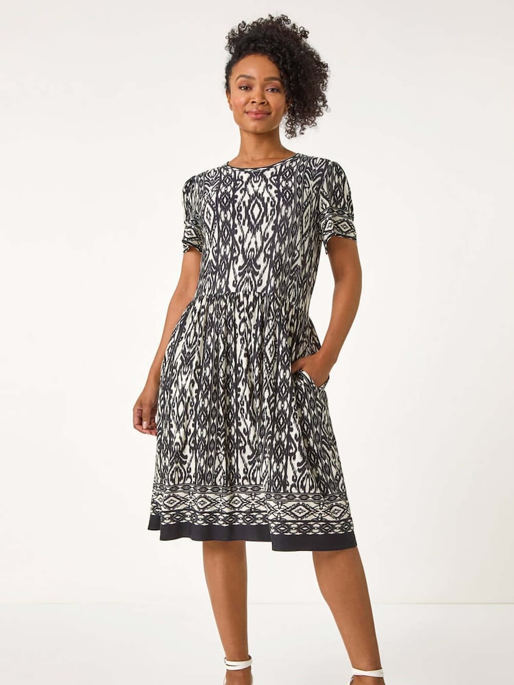 Roman Black Petite Stretch Pocket Dress - Image 2 of 5