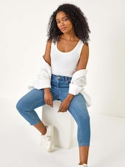Roman Blue Petite Slim Crop Stretch Jeans - Image 1 of 5